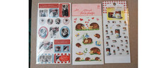 Kawaii vintage Japanese sticker sheets set of 3