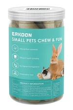 ERKOON Bunny Chew Toys 25pcs Timothy Hay Balls Sticks Cakes for Rabbits