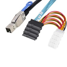 2PCS 3.3FT Internal HD Mini SAS SFF-8644 to 4 x SFF-8482 Cable with IDE Power...