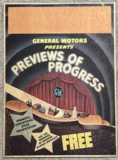 1930s General Motors Previews Of Progress Cardboard Poster GM Futurliner Vintage