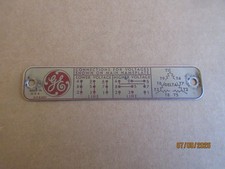 Vintage GE General Electric Metal Name Plate Sign Connection for Voltages