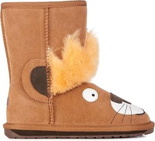 EMU Australia Deer Kids Boots Chestnut Merino Wool Suede Big Kid US 4 NIB