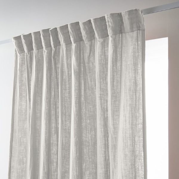 Rideau galon fronceur 140x240 cm en gaze de coton unie GAÏA Nuage