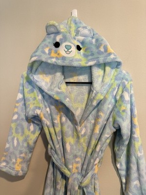 Squishmallows Robe Pajamas Cover Up Bathrobe 8-9 Costume Hoodie Leopard