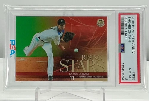 SHOHEI OHTANI 2015BBM 25TH ANNIVERSARY.RISING STARS #RS5 PSA8!LOWPOP!(RC)