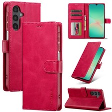 Leather Wallet Case for Samsung S25 S24 Ultra S23 S22 S21 S20 FE Magnetic Cover