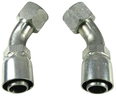 (Qty 2) Kimball Midwest 1'' Female JIC Swivel x Hose Crimp 45° Elbow EFJX45-16-16