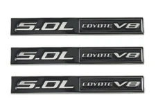 3pcs 5.0L Coyote V8 Emblems 3D Trim Fender Hook Trunk Badge Decal Sticker Chrome