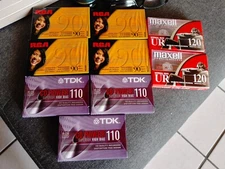 RCA/MAXELL/TDK AUDIO CASSETTES 90/110/120 MINUTES Sealed. 9 In Total