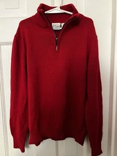 The Childrens Place 1/4 Zip Red Christmas Sweater Boys Pullover 10/12 L