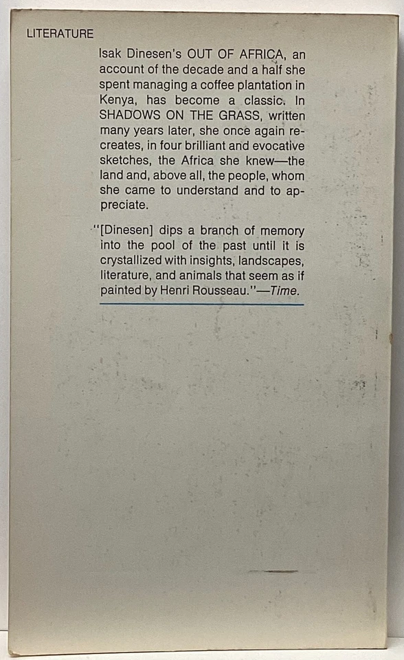 Shadows on the Grass by Isak Dinesen (1974 1st Vintage pb {V-62}, Essays, VG+) - Image 2 of 4