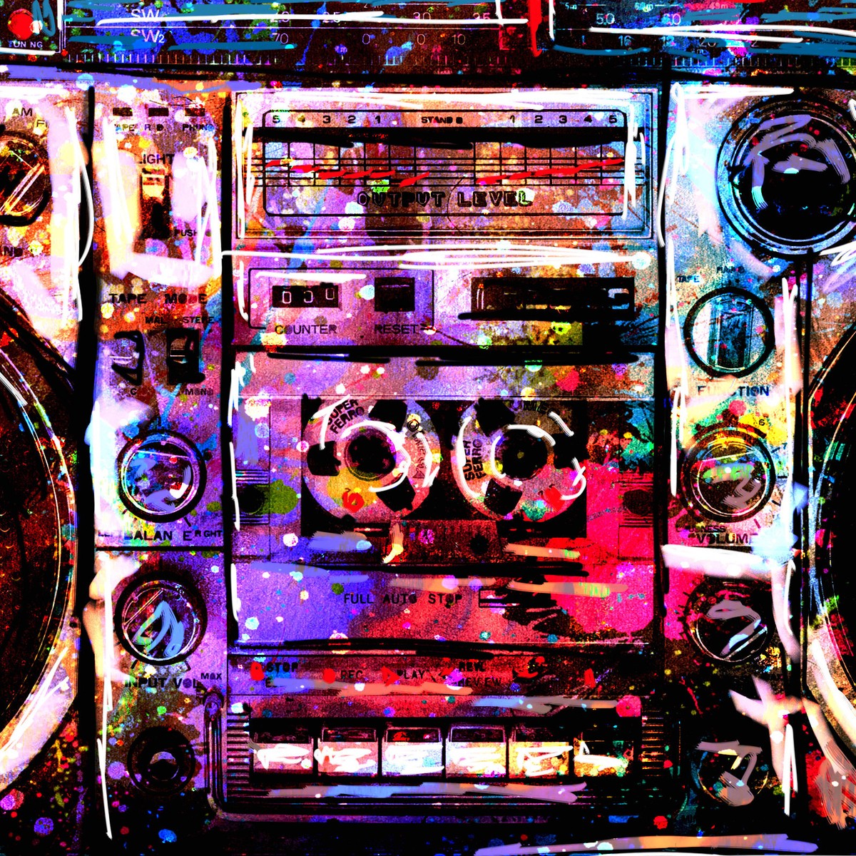 Boombox Art, Music art, Radio Canvas, Stereo Painting | eBay