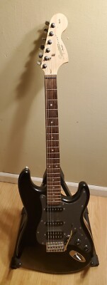 Squier Stratocaster HSS 6 String Electric Guitar - Black Metallic