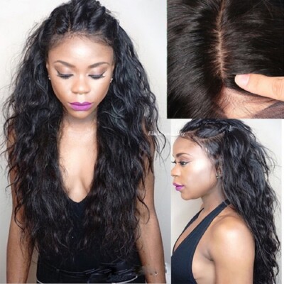 Water Wave 5x5 Silk Base Full Lace Wig Brazilian Human Hair Silk Top Full Wig
