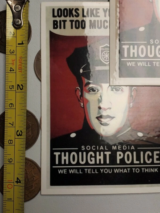 LOTE COM 5 ADESIVOS THOUGHT POLICE anti Facebook Twitter liberdade de expressão - Imagem 4 de 4
