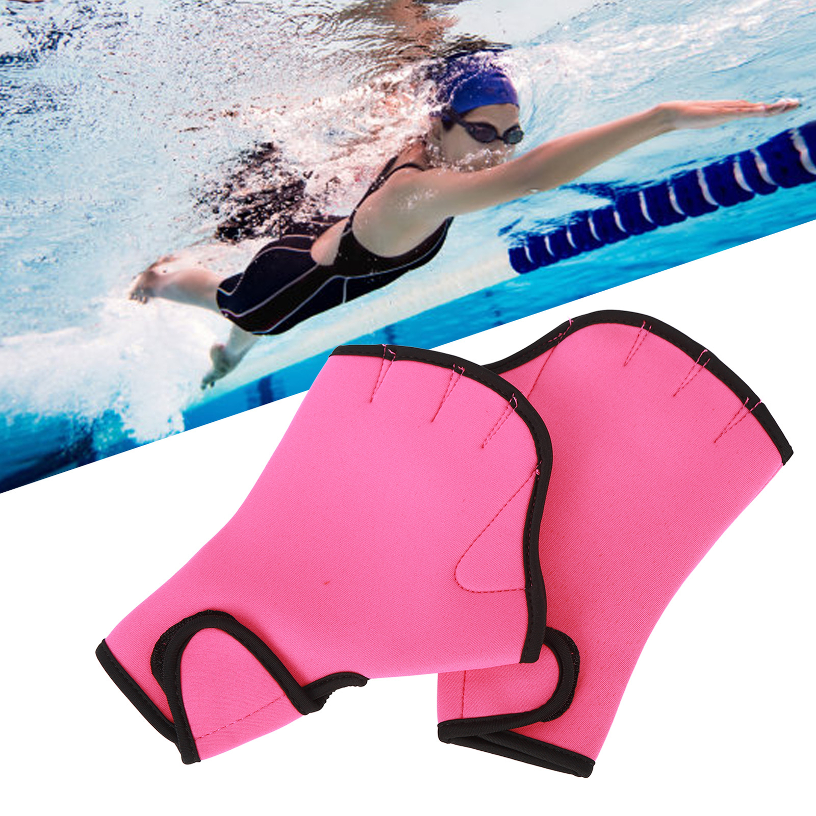 1 Pair Swimming bed Slip Resistant Half Finger Swim Training Glove