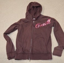 O'Neill Brown Hoodie Sweatshirt Youth Large Full Zip Heavyweight