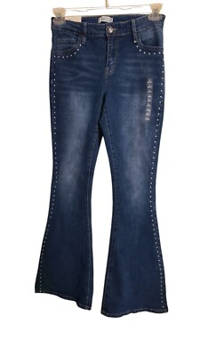 Rue 21 jeans size 8 Fit & Flare Studs down sides