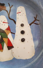 Snowman Salad Plates (pair) 7 1/2" Sakura Debbie Mumm Stoneware White Blue Red ! — photo 4