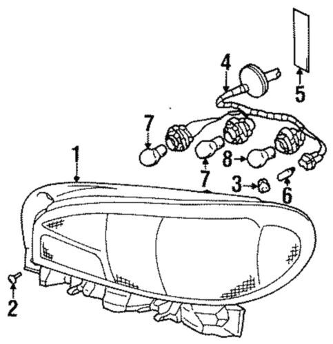 Conjunto de lámpara trasera del lado del conductor para Chevrolet Metro 1998-2000