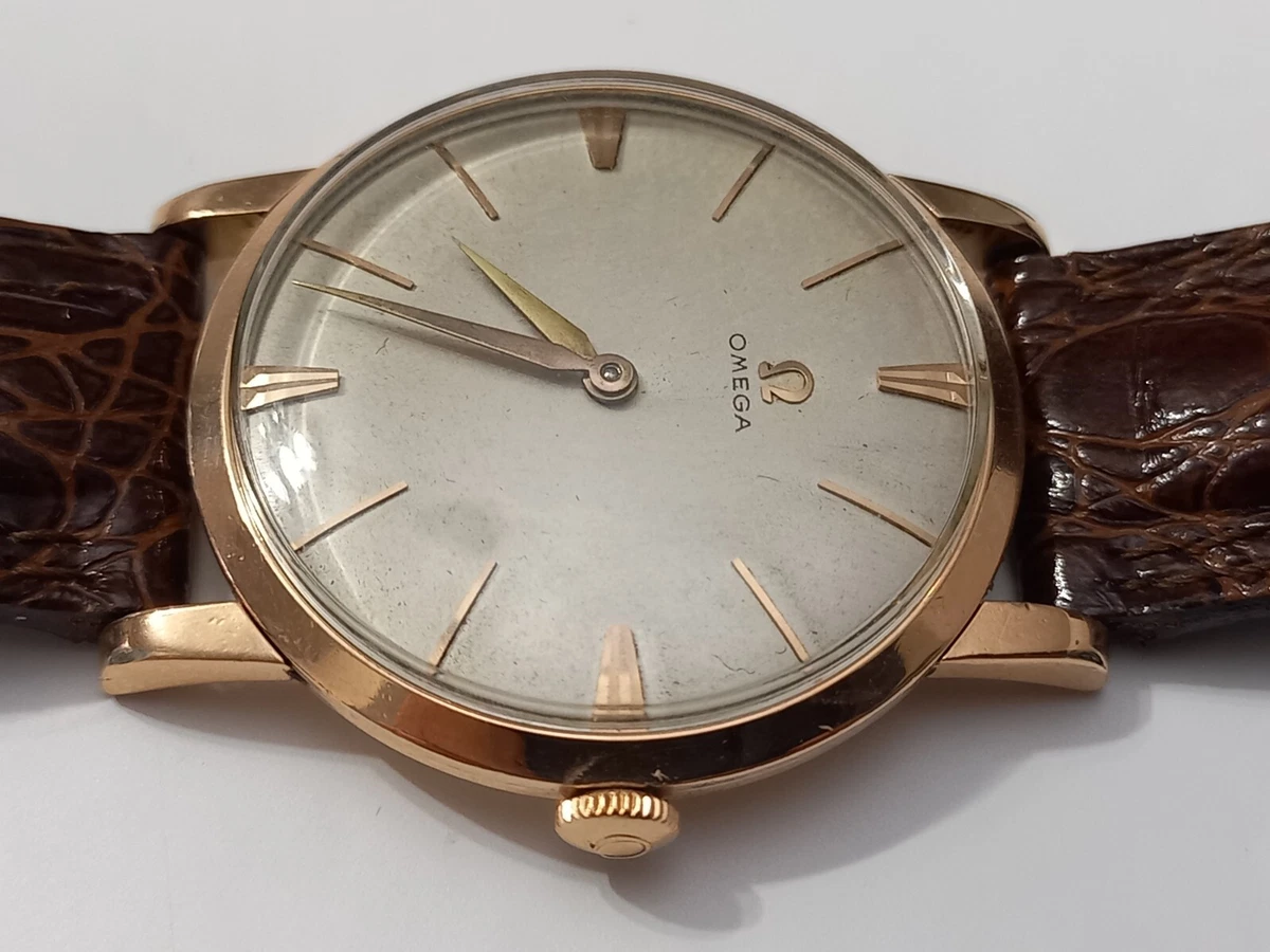 VINTAGE 1958 OMEGA 14371-3 MANUAL CAL 511 ROSE GOLD PLATED 80.