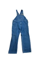 Big Smith Mens Size 42 X 32 Bib Denim Overalls Carpenter Farmer Workwear Blue