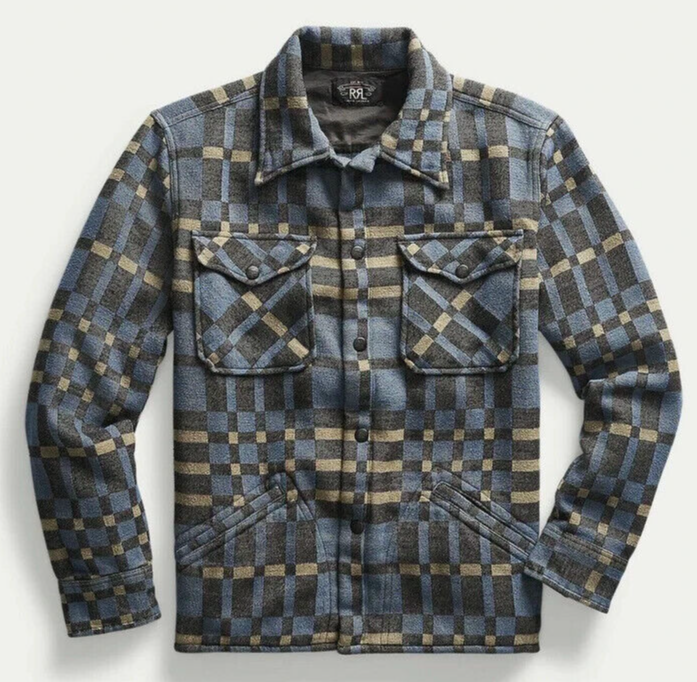RRL Ralph Lauren Southwestern Cotton Overshirt Jacket-MEN- L