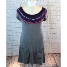 NWT Decree Sweater Dress Scoop Neck Short Sleeve Front Pockets Accent XL
