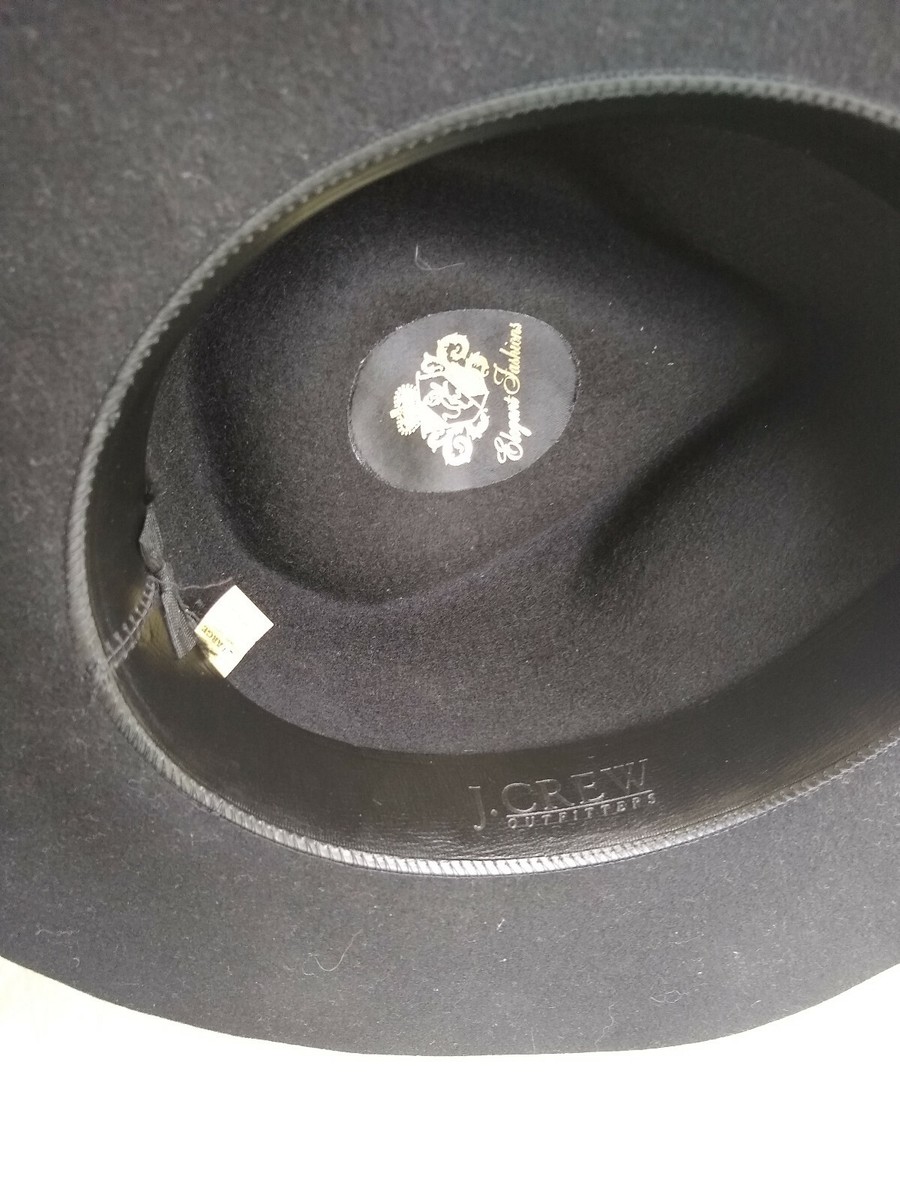 J Crew Black Wool Felt Fedora men display picture 3