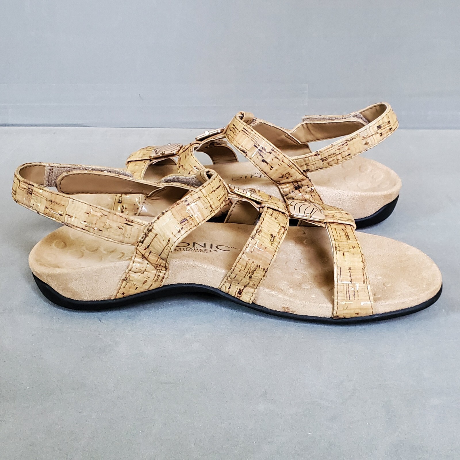 LOTTO Vionic Ambra sandalo donna cinturino regolabile tacco orto oro sughero tg 6 ambra