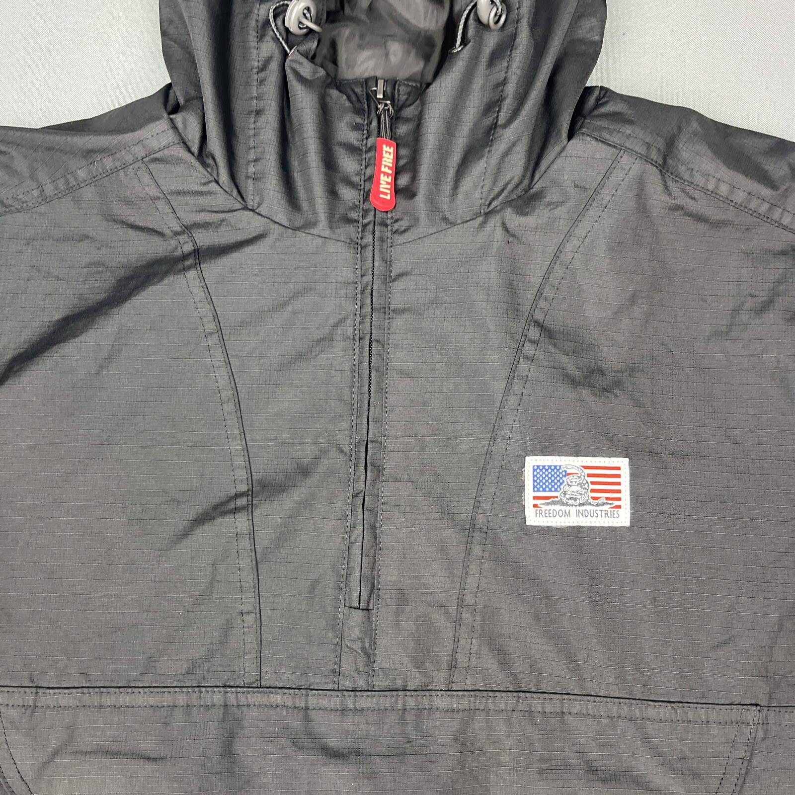 Freedom Industries Mens Windbreaker Jacket L Black Pu… Gem