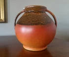 1940's RumRill Red Wing 2 Handled Lava Drip Glaze Pottery Vase Jardiniere #302