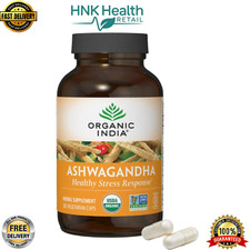 ORGANIC INDIA Ashwagandha Capsules   Natural Stress Support  180 Vegan Capsules