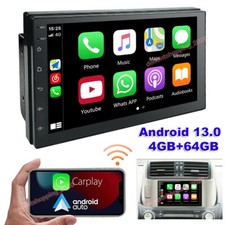 4 64GB CarPlay Double 2Din Car Stereo Radio GPS Android 13 7" Touch Screen Unit