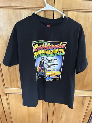 California World Vintage Guitar Show M L 46  20011 Hot Rods Guitars T Shirt