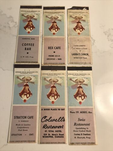 Lot of 6 Parfait Ice Cream Stock Design 1940s 50s Vintage Matchbook Covers - Picture 1 of 1