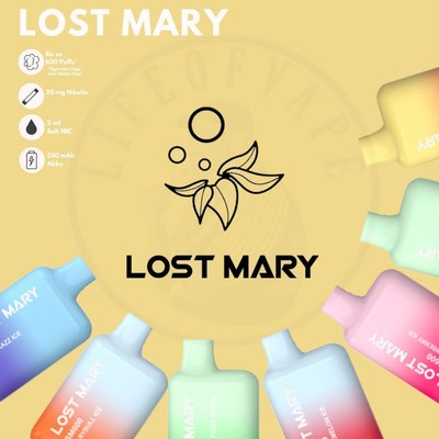 LOST MARY by ELFBAR 600 E-Zigarette E-Shisha I Einweg Vape mit 20mg Nikotin