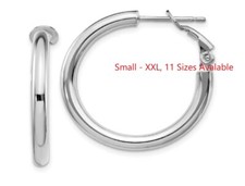 Genuine 925 Sterling Silver LightWeight 3mm Thick 40mm/1.57" Tube Hoop Earrings