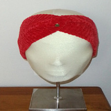 FASCIA PER CAPELLI ROSSA IN CINIGLIA DONNA ELASTICA/INCROCIATA  FATTA A MANO