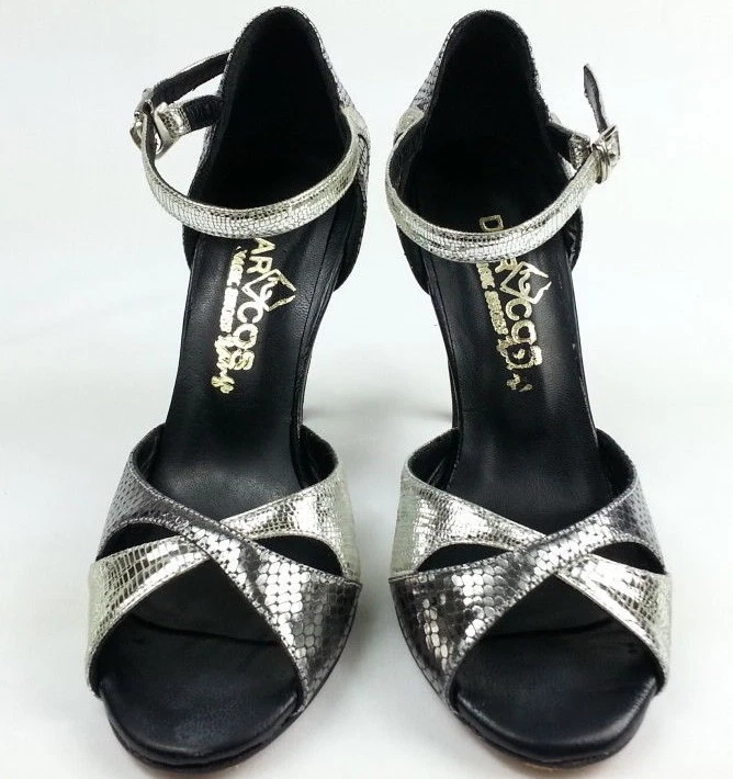 SLIGHTLY USED ARGENTINE TANGO SHOES DARCOS SILVER LEATHER eBay