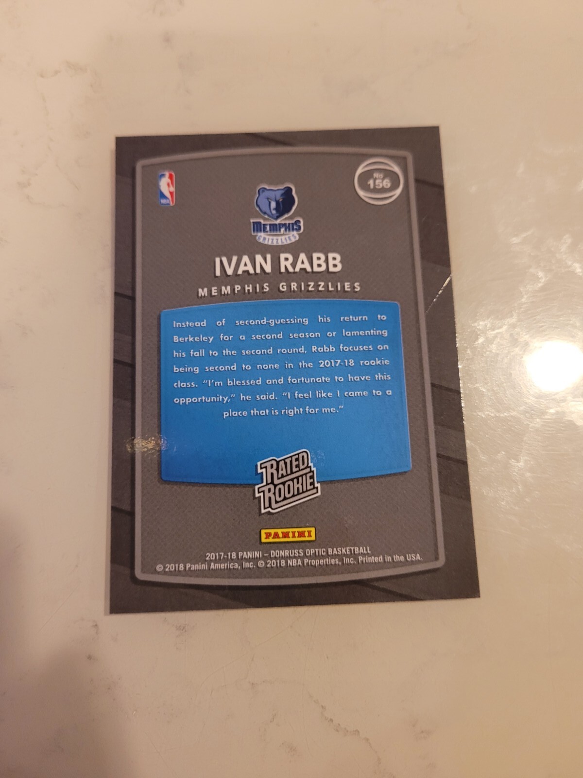 2017 Panini Donruss Optic Ivan Rabb Red And Yellow Rated Rookie #156 | eBay