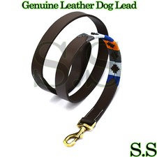 Genuine Leather Dog Lead 48" Multi Color Hand Wovan Pattern BLT-014