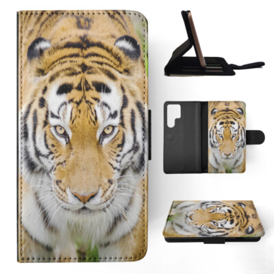 FLIP CASE FOR SAMSUNG GALAXY|AFRICAN TIGER MAMMAL ANIMAL #13