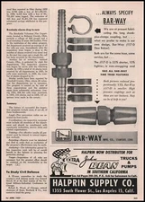 1957 Bar-Way Mfg Company Stamford Connecticut 117-D Coupling Vintage Print Ad