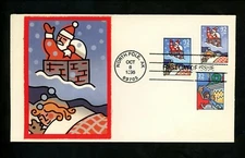 Ranto Cachet US FDC #3108, 3110, 3113 on Cachet Std. Env Christmas Santa 1996