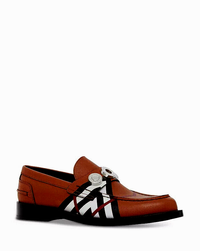New BURBERRY Broadbrook Loafer,7/37.5/4.5,ITALY,Leather,LOGO,Check