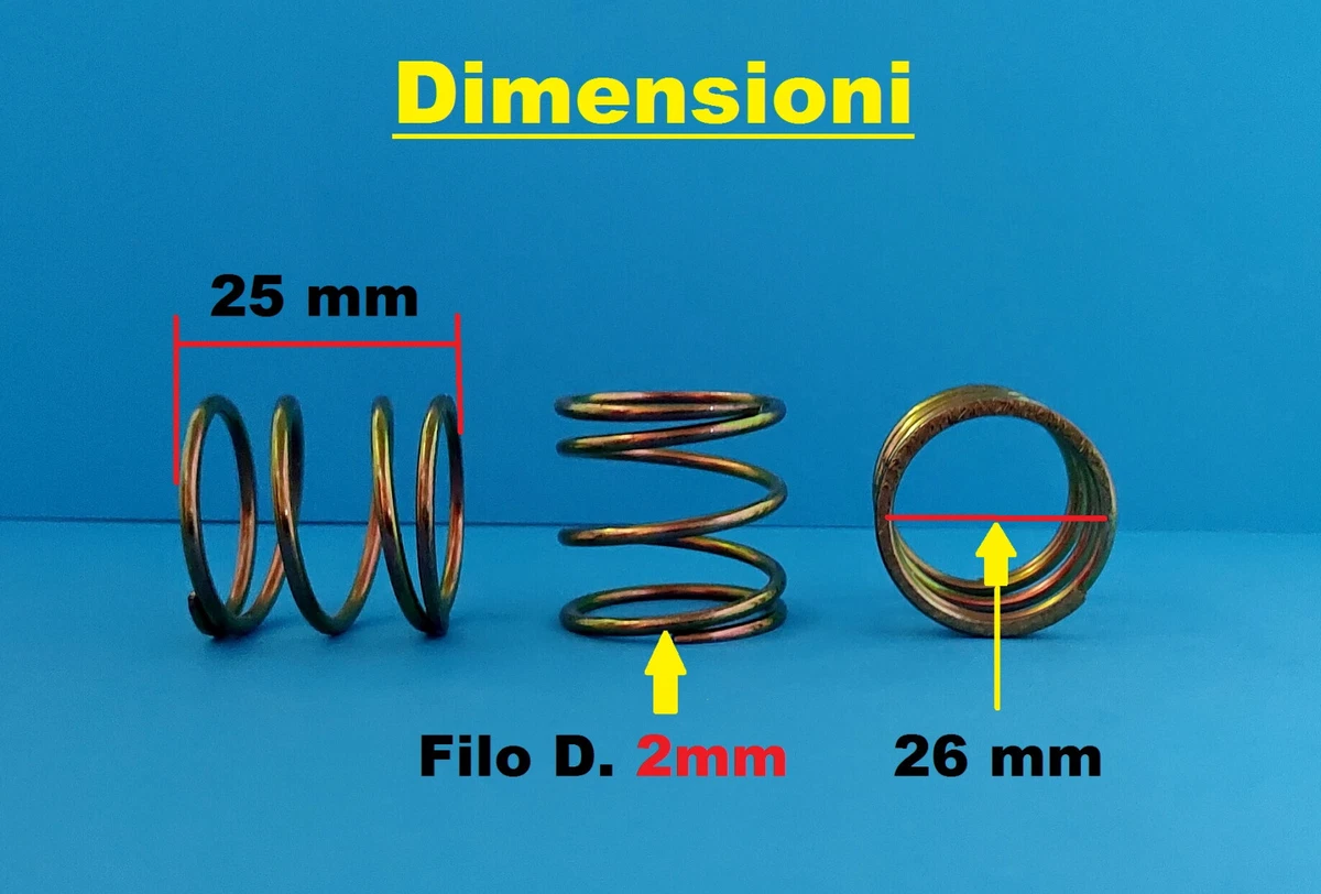 2 Molle A Compressione In Acciaio - 400 Mm X 35 Mm (Diametro Filo 4 Mm) - Trattamento Termico Anti Fatica