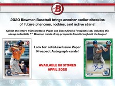 2020 Bowman Baseball 24-Pack Retail 12-Box Case