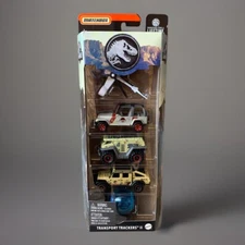 Matchbox 2024 Jurassic Park Transport Trackers II 5-Pack VHTF