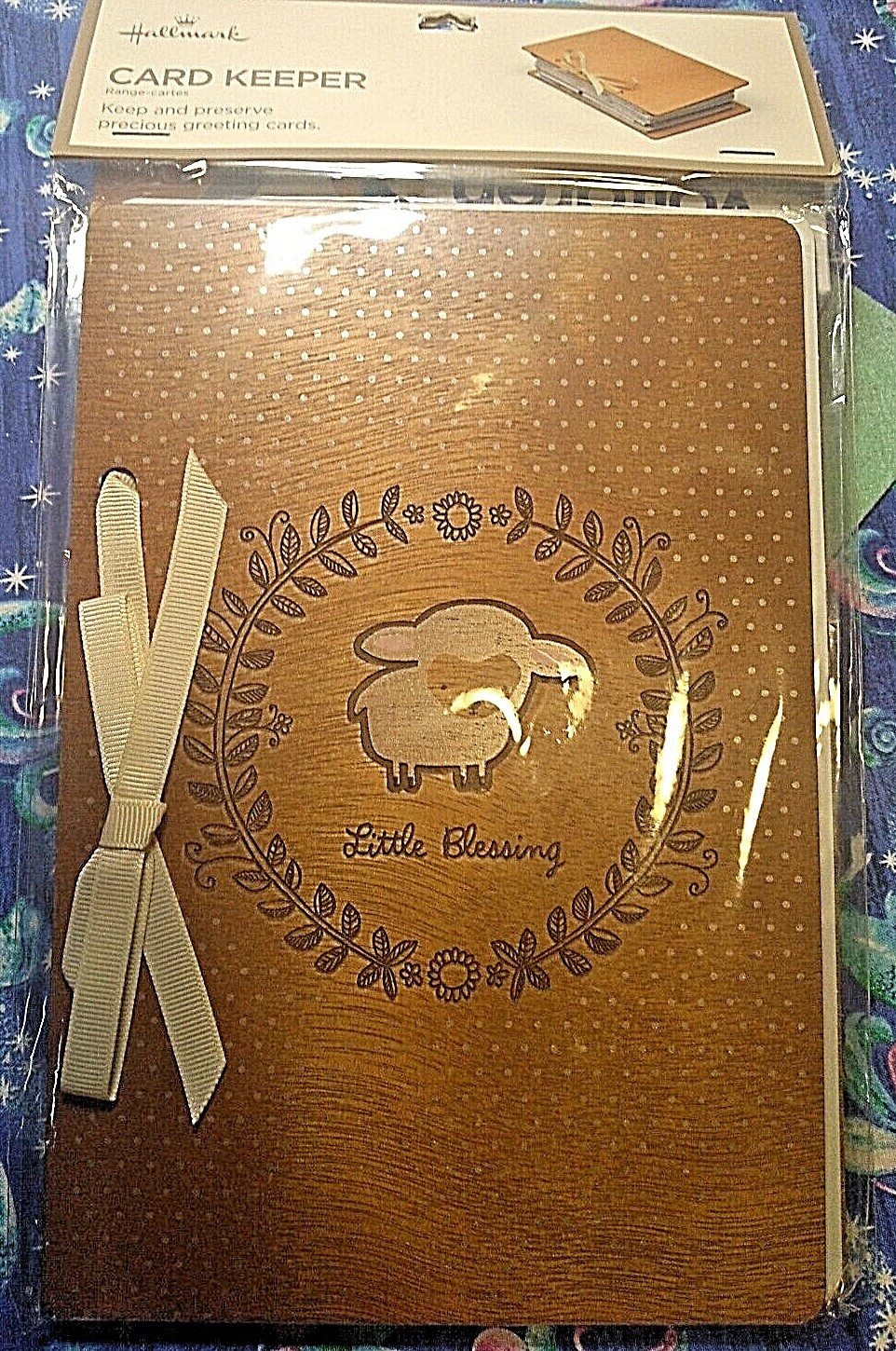 Hallmark Little Blessings Wooden Greeting Card Keeper Album LITTLE